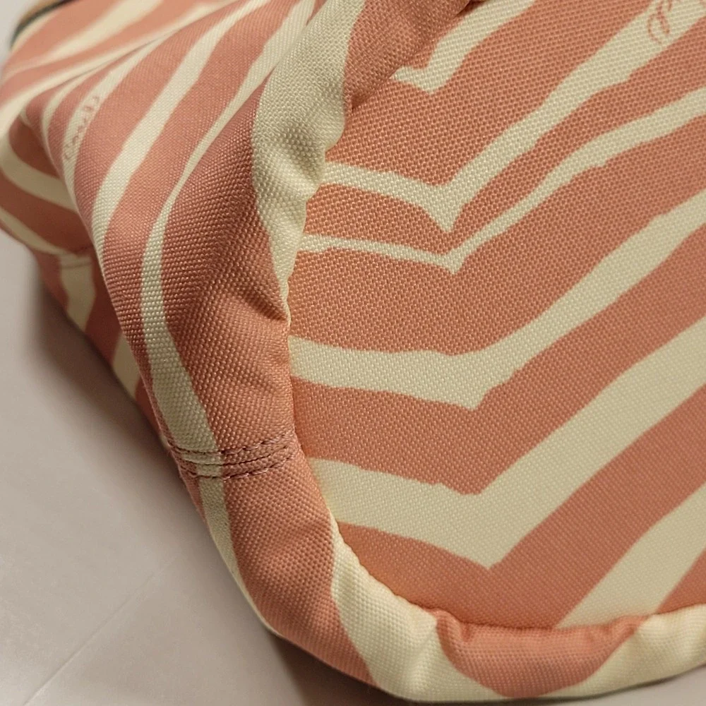 NWOT Y2K Coach Devin Signature Zebra Stripe Tote Women Large Pink Canvas F24022